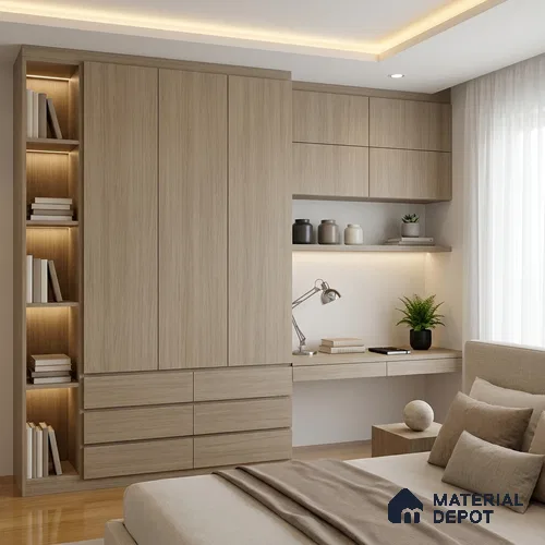 Wooden Look LM 19273 White Oak 8 ft x 4 ft Texture Finish Decorative Laminate - 1 mm | Suitable for TV Unit, Wardrobe, Kitchen Cabinets