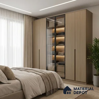 Wooden Look LM 19282 Kiri Pinus 8 ft x 4 ft Suede Finish Decorative Laminate - 1 mm | Suitable for TV Unit, Wardrobe, Kitchen Cabinets