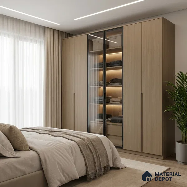 Wooden Look LM 19282 Kiri Pinus 8 ft x 4 ft Suede Finish Decorative Laminate - 1 mm | Suitable for TV Unit, Wardrobe, Kitchen Cabinets