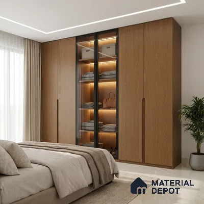 Wooden Look LM 19287 Brazilian Oak 8 ft x 4 ft Texture Finish Decorative Laminate - 1 mm | Suitable for TV Unit, Wardrobe, Kitchen Cabinets