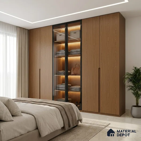 Wooden Look LM 19287 Brazilian Oak 8 ft x 4 ft Texture Finish Decorative Laminate - 1 mm | Suitable for TV Unit, Wardrobe, Kitchen Cabinets