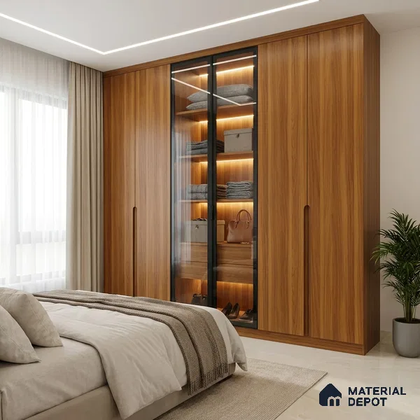 Wooden Look LM 19289 English Juglans 8 ft x 4 ft Texture Finish Decorative Laminate - 1 mm | Suitable for TV Unit, Wardrobe, Kitchen Cabinets