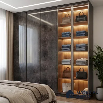 Wooden Look LM 19303 Greek Slate 1 8 ft x 4 ft Glossy Finish Decorative Laminate - 1 mm | Suitable for TV Unit, Wardrobe, Kitchen Cabinets