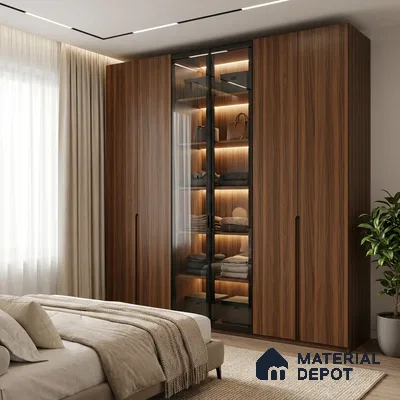 Wooden Look LM 19309 Wattle Juglans 8 ft x 4 ft Matte Finish Decorative Laminate - 1 mm | Suitable for TV Unit, Wardrobe, Kitchen Cabinets