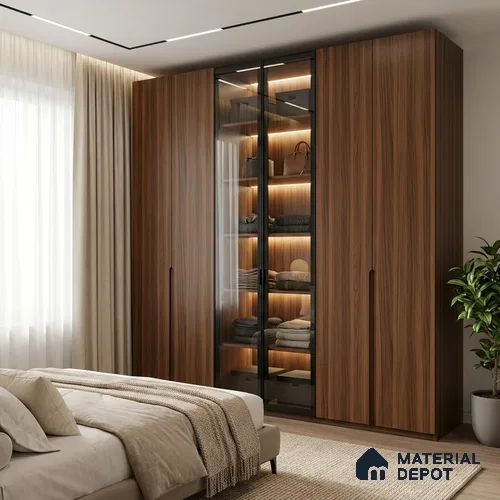 Wooden Look LM 19309 Wattle Juglans 8 ft x 4 ft Matte Finish Decorative Laminate - 1 mm | Suitable for TV Unit, Wardrobe, Kitchen Cabinets