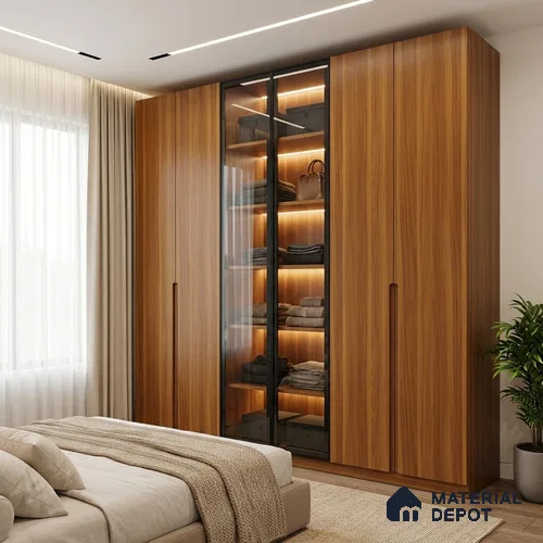 Wooden Look LM 19310 English Juglans 8 ft x 4 ft Matte Finish Decorative Laminate - 1 mm | Suitable for TV Unit, Wardrobe, Kitchen Cabinets