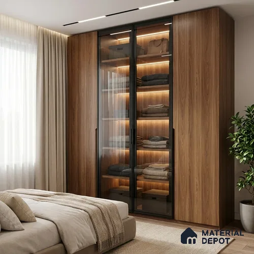 Wooden Look LM 19312 Raw Walnut 8 ft x 4 ft Matte Finish Decorative Laminate - 1 mm | Suitable for TV Unit, Wardrobe, Kitchen Cabinets