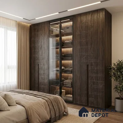 Wooden Look LM 19317 Amazon Wood 8 ft x 4 ft Texture Finish Decorative Laminate - 1 mm | Suitable for TV Unit, Wardrobe, Kitchen Cabinets