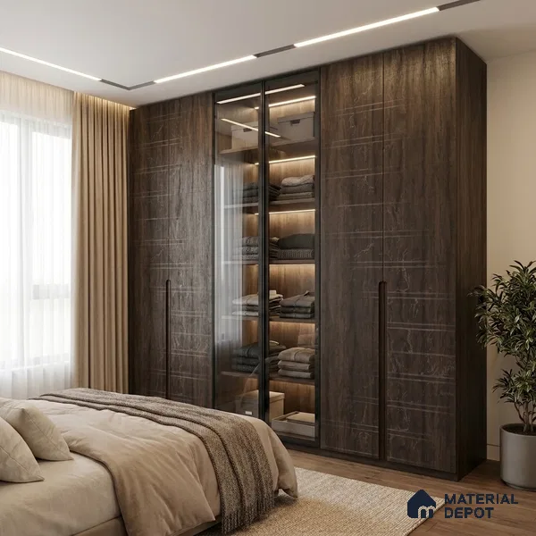 Wooden Look LM 19317 Amazon Wood 8 ft x 4 ft Texture Finish Decorative Laminate - 1 mm | Suitable for TV Unit, Wardrobe, Kitchen Cabinets
