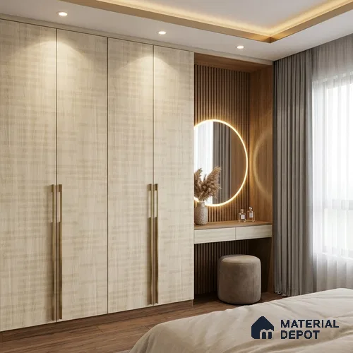 Abstract Look LM 19324 Baraki Walnut 8 ft x 4 ft Texture Finish Decorative Laminate - 1 mm | Suitable for TV Unit, Wardrobe, Kitchen Cabinets
