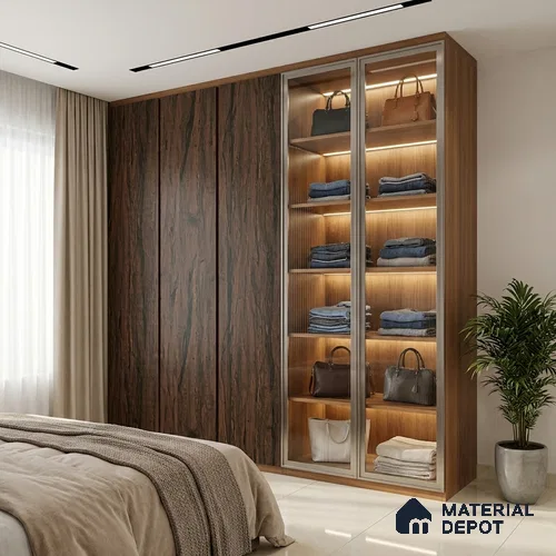 Abstract Look LM 19325 Tropical Wood 8 ft x 4 ft Texture Finish Decorative Laminate - 1 mm | Suitable for TV Unit, Wardrobe, Kitchen Cabinets