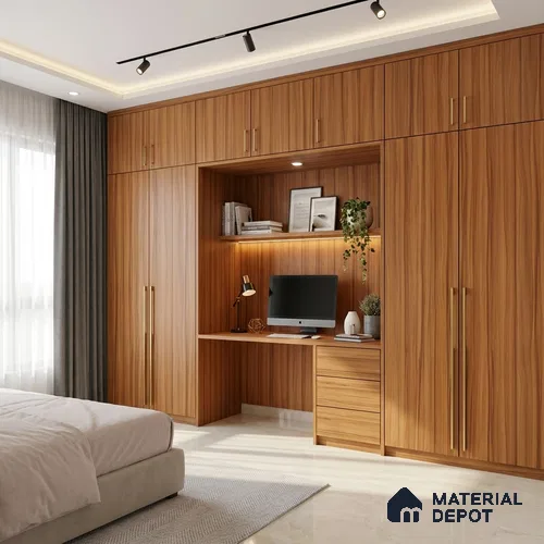 Wooden Look LM 19327 Waterloo Walnut 8 ft x 4 ft Texture Finish Decorative Laminate - 1 mm | Suitable for TV Unit, Wardrobe, Kitchen Cabinets