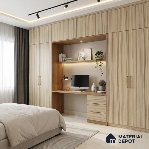 Wooden Look LM 19328 Wasum Walnut 8 ft x 4 ft Texture Finish Decorative Laminate - 1 mm | Suitable for TV Unit, Wardrobe, Kitchen Cabinets