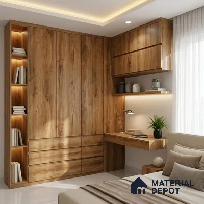 Wooden Look LM 19329 Canadian Pear 8 ft x 4 ft Texture Finish Decorative Laminate - 1 mm | Suitable for TV Unit, Wardrobe, Kitchen Cabinets