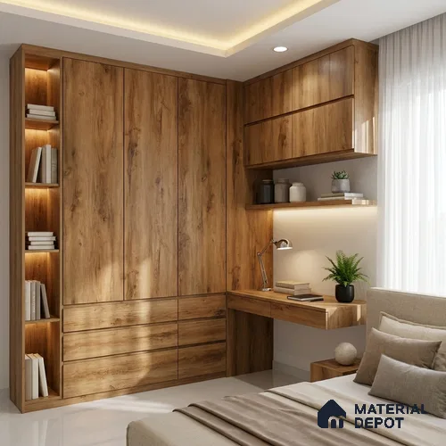 Wooden Look LM 19329 Canadian Pear 8 ft x 4 ft Texture Finish Decorative Laminate - 1 mm | Suitable for TV Unit, Wardrobe, Kitchen Cabinets