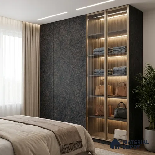 Marble Look LM 19334 Asphalt Concrete 8 ft x 4 ft Suede Finish Decorative Laminate - 1 mm | Suitable for TV Unit, Wardrobe, Kitchen Cabinets