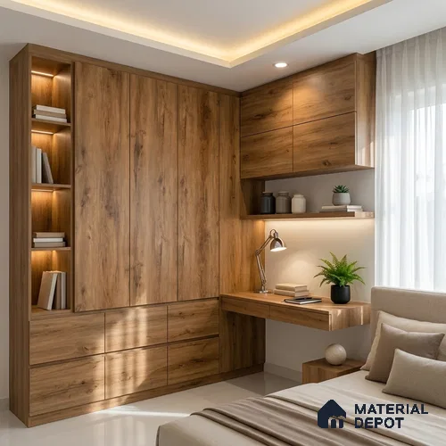 Wooden Look LM 19339 Canadian Pear 8 ft x 4 ft Texture Finish Decorative Laminate - 1 mm | Suitable for TV Unit, Wardrobe, Kitchen Cabinets