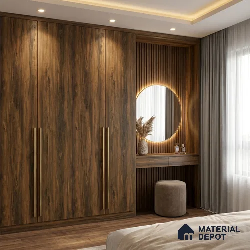 Wooden Look LM 19340 American Pear 8 ft x 4 ft Texture Finish Decorative Laminate - 1 mm | Suitable for TV Unit, Wardrobe, Kitchen Cabinets