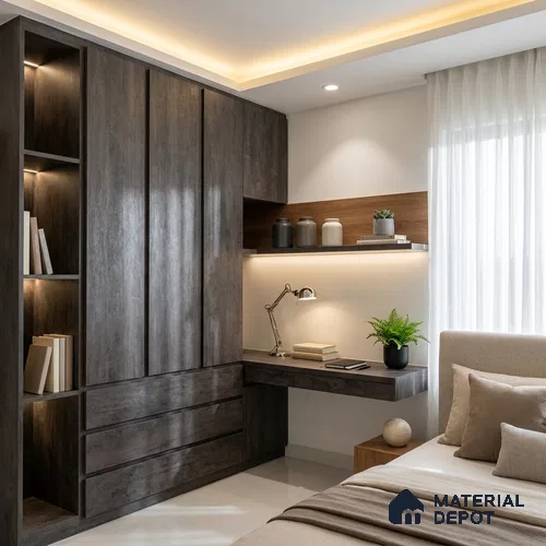 Wooden Look LM 19341 Greek Slate 1 8 ft x 4 ft Texture Finish Decorative Laminate - 1 mm | Suitable for TV Unit, Wardrobe, Kitchen Cabinets