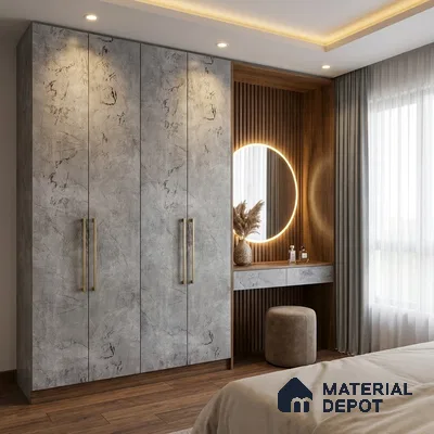 Wooden Look LM 19342 Greek Slate 2 8 ft x 4 ft Texture Finish Decorative Laminate - 1 mm | Suitable for TV Unit, Wardrobe, Kitchen Cabinets