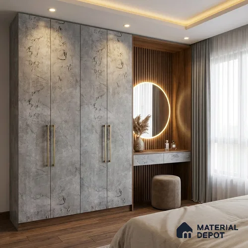 Wooden Look LM 19342 Greek Slate 2 8 ft x 4 ft Texture Finish Decorative Laminate - 1 mm | Suitable for TV Unit, Wardrobe, Kitchen Cabinets