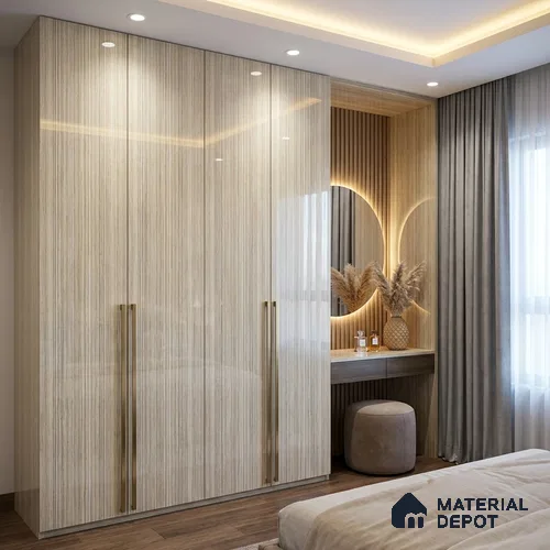Wooden Look LM 19351 Calvi Craftwood 8 ft x 4 ft Glossy Finish Decorative Laminate - 1 mm | Suitable for TV Unit, Wardrobe, Kitchen Cabinets