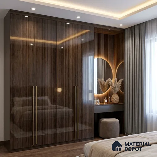 Wooden Look LM 19352 Camden Craftwood 8 ft x 4 ft Glossy Finish Decorative Laminate - 1 mm | Suitable for TV Unit, Wardrobe, Kitchen Cabinets