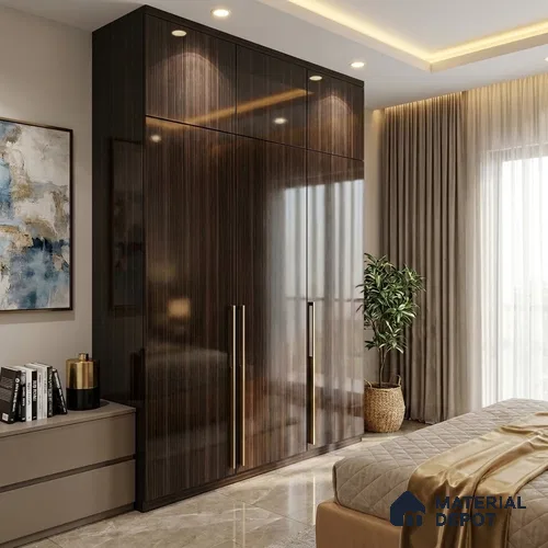 Wooden Look LM 19361 Tacna Teak 8 ft x 4 ft Glossy Finish Decorative Laminate - 1 mm | Suitable for TV Unit, Wardrobe, Kitchen Cabinets