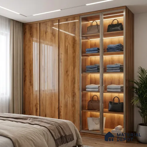 Wooden Look LM 19362 Canadian Pear 8 ft x 4 ft Glossy Finish Decorative Laminate - 1 mm | Suitable for TV Unit, Wardrobe, Kitchen Cabinets