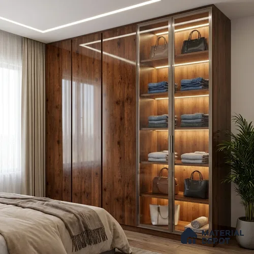 Wooden Look LM 19363 Tyrol Pine 8 ft x 4 ft Glossy Finish Decorative Laminate - 1 mm | Suitable for TV Unit, Wardrobe, Kitchen Cabinets