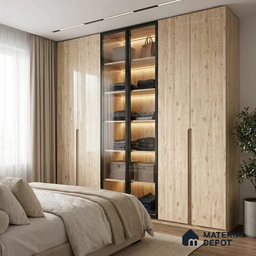 Wooden Look LM 19364 White Tyrol Pine 8 ft x 4 ft Glossy Finish Decorative Laminate - 1 mm | Suitable for TV Unit, Wardrobe, Kitchen Cabinets