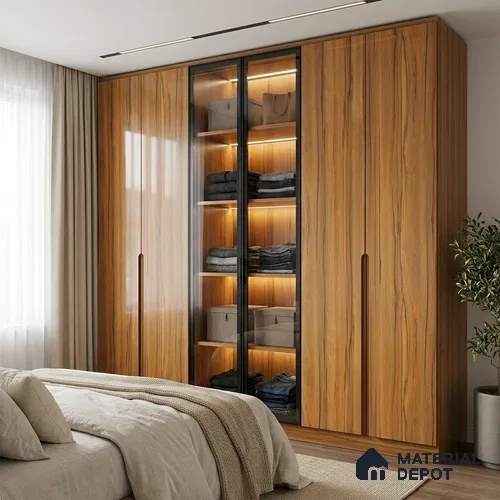 Wooden Look LM 19367 Apple Wood Uk 8 ft x 4 ft Glossy Finish Decorative Laminate - 1 mm | Suitable for TV Unit, Wardrobe, Kitchen Cabinets
