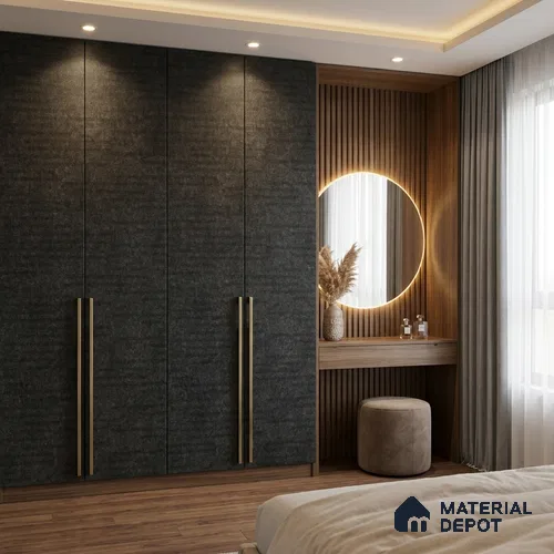 Marble Look LM 19368 Asphalt Concrete 8 ft x 4 ft Texture Finish Decorative Laminate - 1 mm | Suitable for TV Unit, Wardrobe, Kitchen Cabinets
