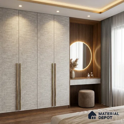 Marble Look LM 19369 Painted Concrete 8 ft x 4 ft Texture Finish Decorative Laminate - 1 mm | Suitable for TV Unit, Wardrobe, Kitchen Cabinets