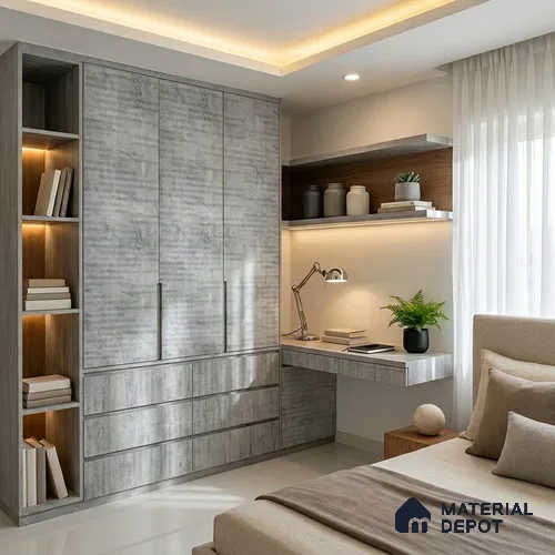 Wooden Look LM 19370 Greek Slate 2 8 ft x 4 ft Texture Finish Decorative Laminate - 1 mm | Suitable for TV Unit, Wardrobe, Kitchen Cabinets