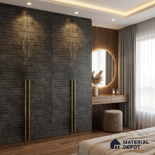 Wooden Look LM 19371 Greek Slate 1 8 ft x 4 ft Texture Finish Decorative Laminate - 1 mm | Suitable for TV Unit, Wardrobe, Kitchen Cabinets