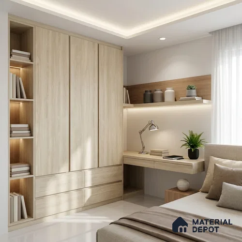 Wooden Look LM 19377 Baraki Walnut 8 ft x 4 ft Texture Finish Decorative Laminate - 1 mm | Suitable for TV Unit, Wardrobe, Kitchen Cabinets