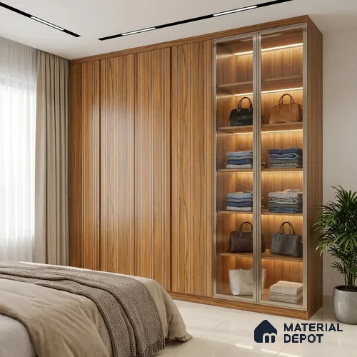 Wooden Look LM 19380 Apple Wood Uk 8 ft x 4 ft Texture Finish Decorative Laminate - 1 mm | Suitable for TV Unit, Wardrobe, Kitchen Cabinets