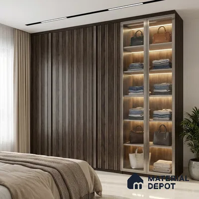 Wooden Look LM 19382 Amazon Wood 8 ft x 4 ft Texture Finish Decorative Laminate - 1 mm | Suitable for TV Unit, Wardrobe, Kitchen Cabinets