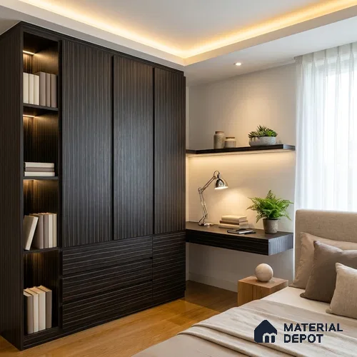 Wooden Look LM 19385 Tacna Teak 8 ft x 4 ft Texture Finish Decorative Laminate - 1 mm | Suitable for TV Unit, Wardrobe, Kitchen Cabinets