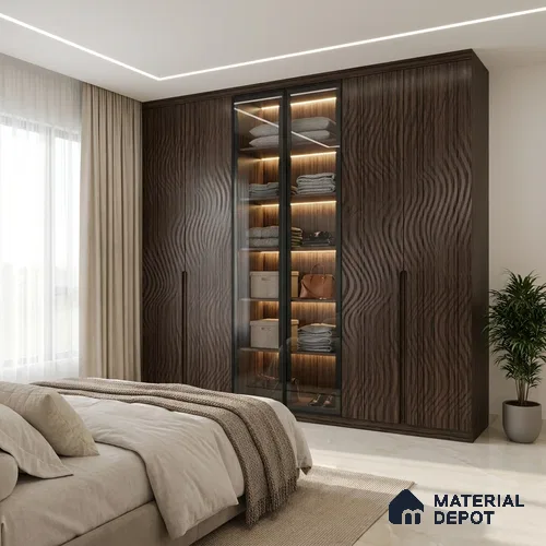 Patterned Look LM 19386 Camden Craftwood 8 ft x 4 ft Texture Finish Decorative Laminate - 1 mm | Suitable for Bedroom, TV Unit, Wardrobe