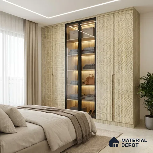 Patterned Look LM 19387 Calvi Craftwood 8 ft x 4 ft Texture Finish Decorative Laminate - 1 mm | Suitable for Bedroom, TV Unit, Wardrobe