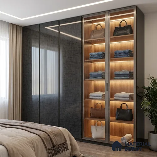 Patterned Look LM 19392 Alphaa Waves 8 ft x 4 ft Glossy Finish Decorative Laminate - 1 mm | Suitable for Bedroom, TV Unit, Wardrobe