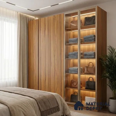 Wooden Look LM 19395 Apple Wood Uk 8 ft x 4 ft Suede Finish Decorative Laminate - 1 mm | Suitable for TV Unit, Wardrobe, Kitchen Cabinets