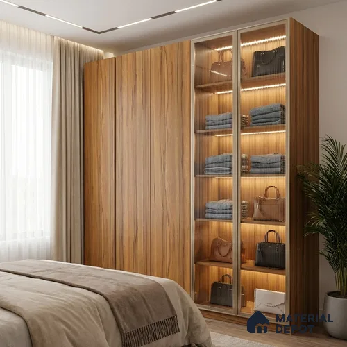 Wooden Look LM 19395 Apple Wood Uk 8 ft x 4 ft Suede Finish Decorative Laminate - 1 mm | Suitable for TV Unit, Wardrobe, Kitchen Cabinets