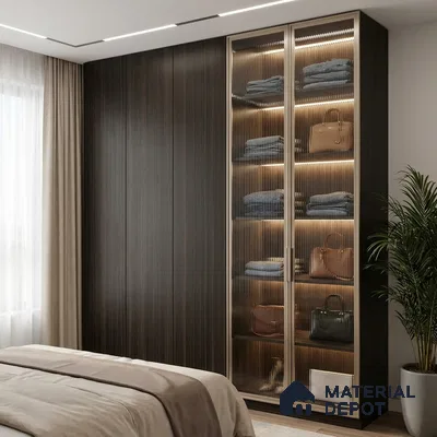 Wooden Look LM 19398 Tacna Teak 8 ft x 4 ft Suede Finish Decorative Laminate - 1 mm | Suitable for TV Unit, Wardrobe, Kitchen Cabinets