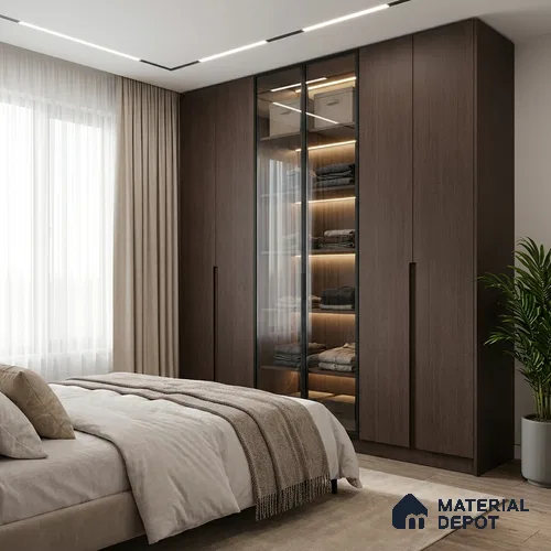 Wooden Look LM 19401 Natural Wenge 8 ft x 4 ft Suede Finish Decorative Laminate - 1 mm | Suitable for TV Unit, Wardrobe, Kitchen Cabinets