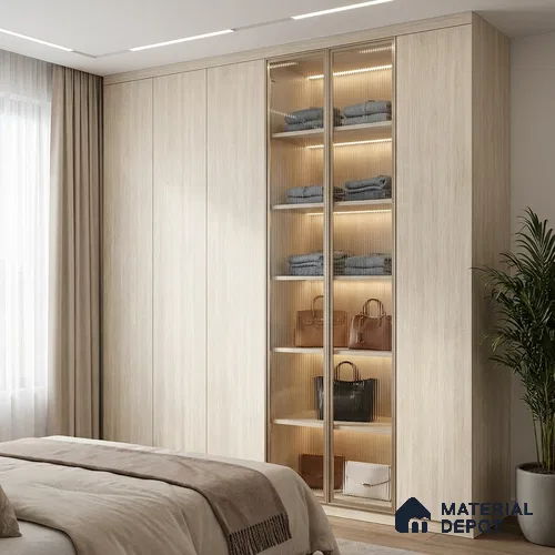 Wooden Look LM 19412 Highland Pine 8 ft x 4 ft Suede Finish Decorative Laminate - 1 mm | Suitable for TV Unit, Wardrobe, Kitchen Cabinets