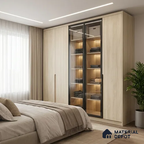 Wooden Look LM 19415 Baraki Walnut 8 ft x 4 ft Suede Finish Decorative Laminate - 1 mm | Suitable for TV Unit, Wardrobe, Kitchen Cabinets
