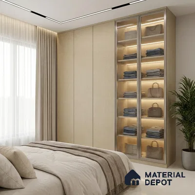 Beige Cane Look LM 20046 8 ft x 4 ft Texture Finish Decorative Laminate - 1 mm | Suitable for TV Unit, Wardrobe, Kitchen Cabinets
